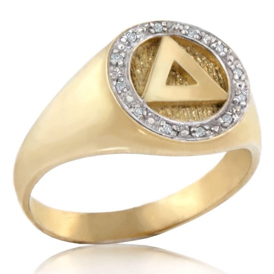 (image for) Men's Gold AA Ring with 12 Diamonds - Click Image to Close