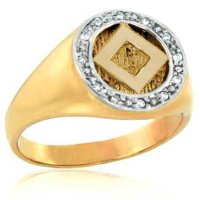 (image for) Men's Gold NA Ring with Diamonds