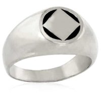 (image for) Silver Unisex NA Ring with Black Onyx