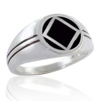 (image for) Silver NA Ring with Onyx Inlay