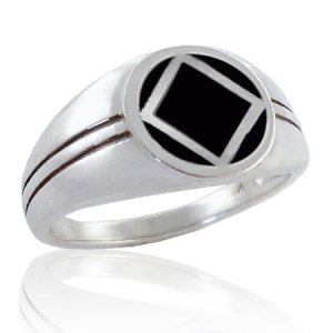 (image for) Silver NA Ring with Onyx Inlay