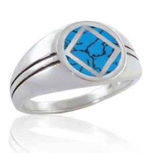 (image for) Silver NA Ring with Turquoise Inlay