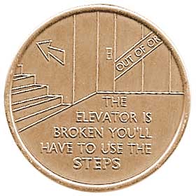 (image for) Elevator is Broken Affirmation Medallion