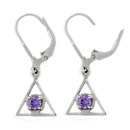 (image for) 9/16" Alanon Symbol Hinged Earring with Stone - Click Image to Close