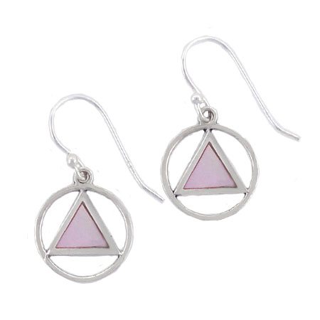 (image for) 1/2" Shell Inlay AA Symbol Earrings - Click Image to Close