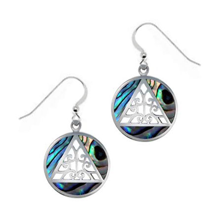 (image for) Abalone Inlay AA Symbol Earrings - Click Image to Close