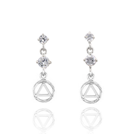 (image for) Zirconia AA Symbol Drop Earrings - Click Image to Close