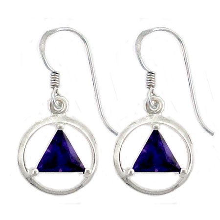 (image for) 1/2" AA Symbol Earrings with Stone - Click Image to Close