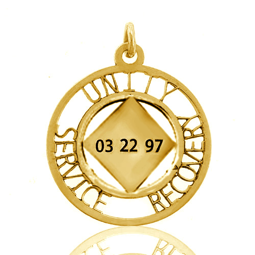 (image for) Gold UNITY SERVICE RECOVERY NA Pendant with Date - Click Image to Close