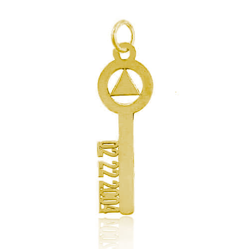 (image for) Gold AA Key Pendant with Custom Date - Click Image to Close