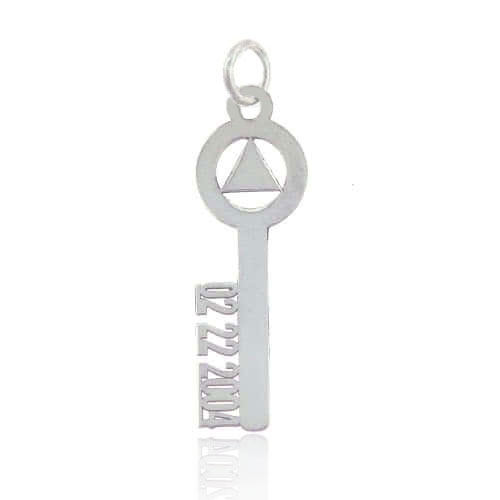 (image for) Silver AA Key Pendant with Custom Date - Click Image to Close