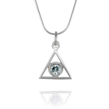 (image for) 9/16" Sterling Silver Alanon Pendant with Cubic - Click Image to Close