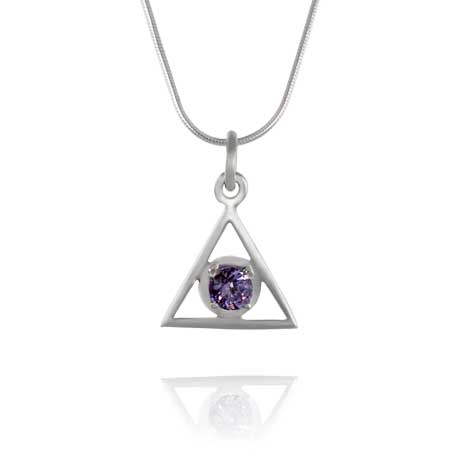 (image for) 9/16" Sterling Silver Alanon Pendant with Amethyst - Click Image to Close