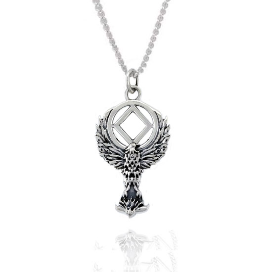 (image for) Sterling Silver NA Phoenix Rebirth Pendant - Click Image to Close