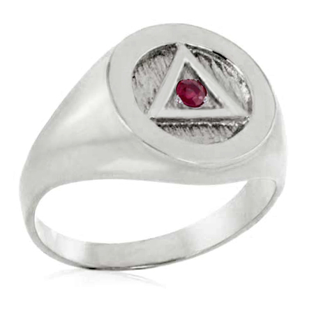 (image for) Men's Classic Silver AA Ring with Stone - Click Image to Close