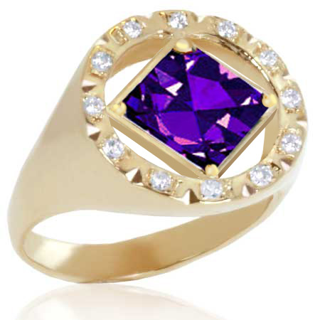 (image for) Men's Gold NA Ring with Diamond and Center Stone - Click Image to Close