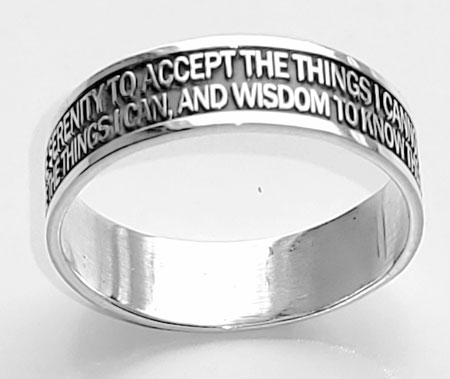 (image for) Silver Band with Laser Cut Serenity Prayer - Click Image to Close