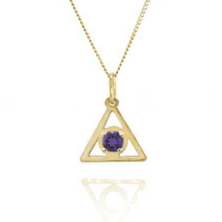 (image for) 9/16" Gold Alanon Pendant with Genuine Amethyst - Click Image to Close