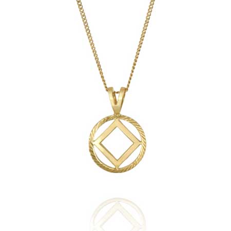 (image for) 1/2" Diamond Cut Gold NA Symbol Pendant - Click Image to Close