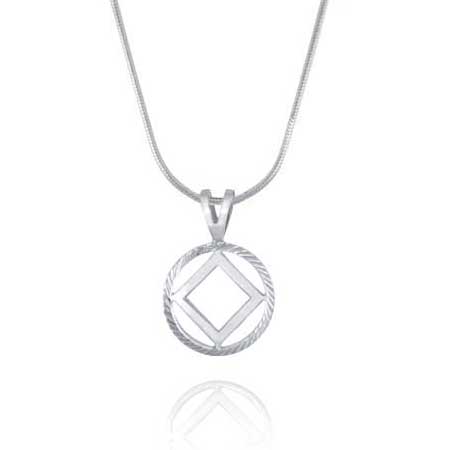 (image for) 1/2" Diamond Cut Sterling Silver NA Pendant - Click Image to Close